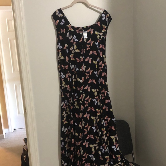 Bfa Classics Dresses & Skirts - Women’s Black Maxi Dress with Multicolor Butterfly Print